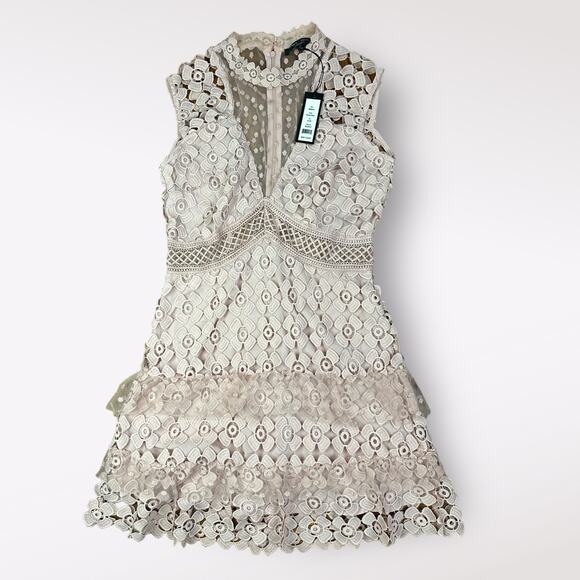 Romeo & Juliet Couture NWT Crochet Mesh Mini‎ Dress Dusty Pink Size M - Picture 7 of 10